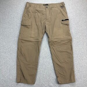 B.C. Clothing Convertible Cargo Pants Mens XXL x 30 Khaki Brown Zip Off Hiking